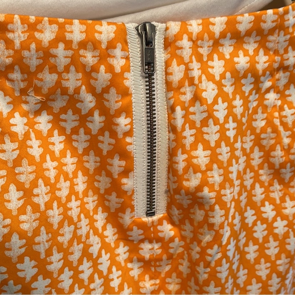 J CREW FACTORY ORANGE PRINT SKIRT & RUFFLE TOP - Picture 6 of 9